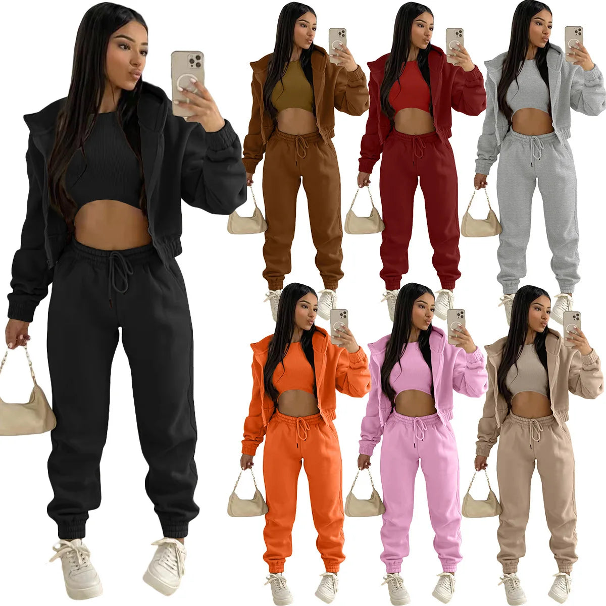 Women's Sweat Suits Three-Piece - Ladies Sweatsuits Sets | for Women 3 Piece